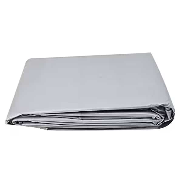 Heavy Duty Tarp, 6 ft x 10 ft, 12 Mil, Silver, Reinforced Polyethylene