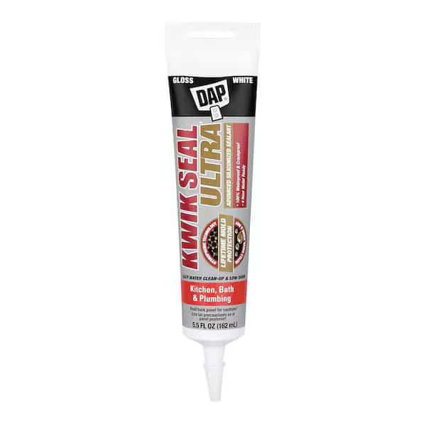 Acrylic Latex Sealant, 6 oz, Tube, White, Acrylic Latex Base, Kwik Seal Ultra