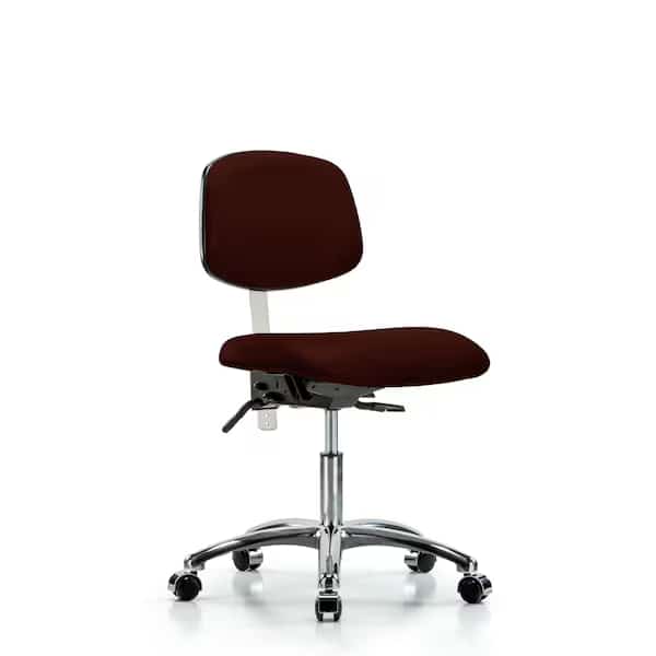 Desk Chair,Vinyl,Chrm,Casters,Burg,CL100, Mfr#: BR-NCR-VDHCH-CR-T0-A0-CC-8569, BLUE RIDGE ERGONOMICS