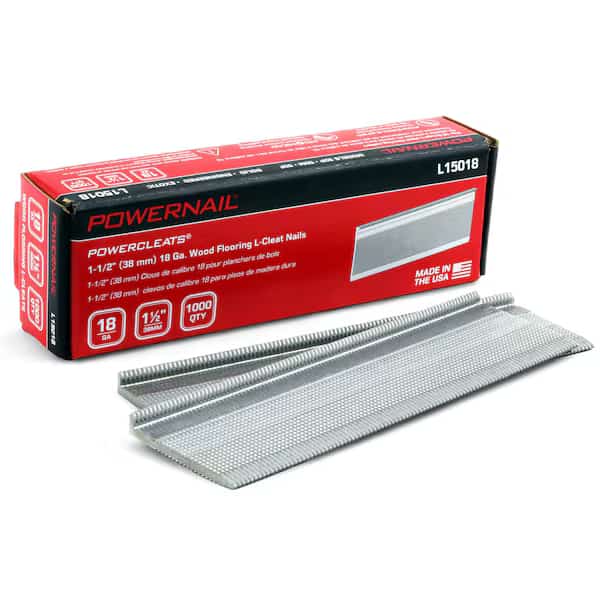 Collated Flooring Nail, 1-1/2 in L, 18 ga, L-Head Head, 1000 PK