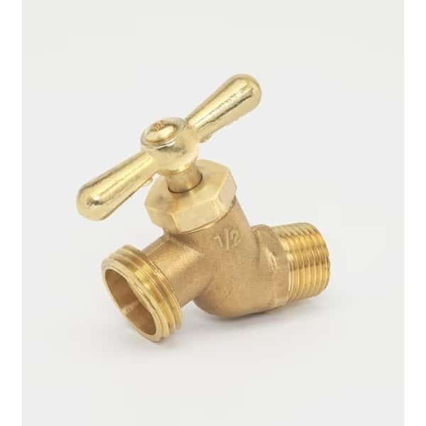 Brass Valve Hose, No Kink, Mip, 1/2" PK12
