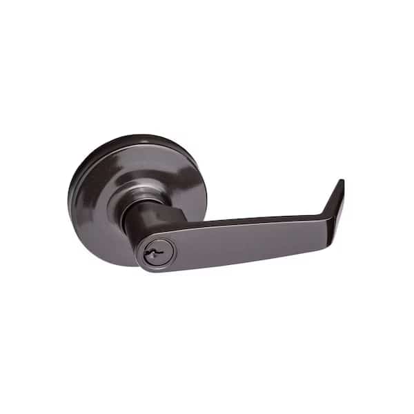 Oil Rubbed Bronze Storeroom Lever Trim with Lock for Panic Exit Device