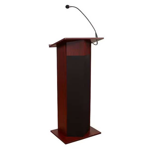 OS Power Plus Lectern Recharge Battery Wireless Tie Clip Mic Mahogany