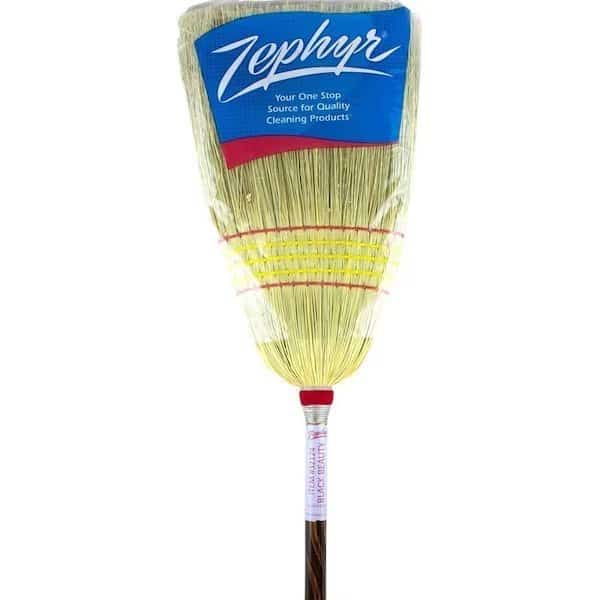 Zephyr Black Beauty Broom, 24 Sweep Face, Broomcorn Bristle, Gold Bristle