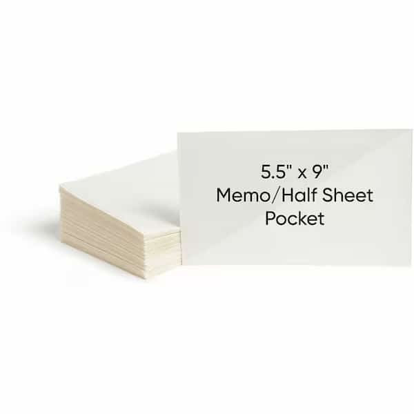 Smead Self-Adhesive Poly Pockets, Top Load, 9 x 5-9/16, Clear, 100/Box