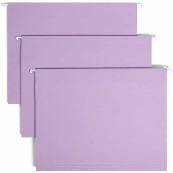 Smead Hanging File Folders, 1/5 Tab, 11 Point Stock, Letter, Lavender, 25/Box