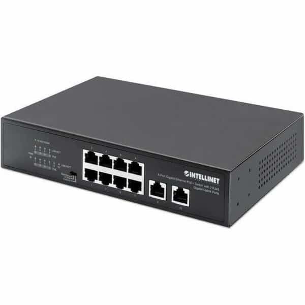 Intellinet 8-Port Gigabit Ethernet Poe+ Switch w/ 2 Rj45 Gigabit