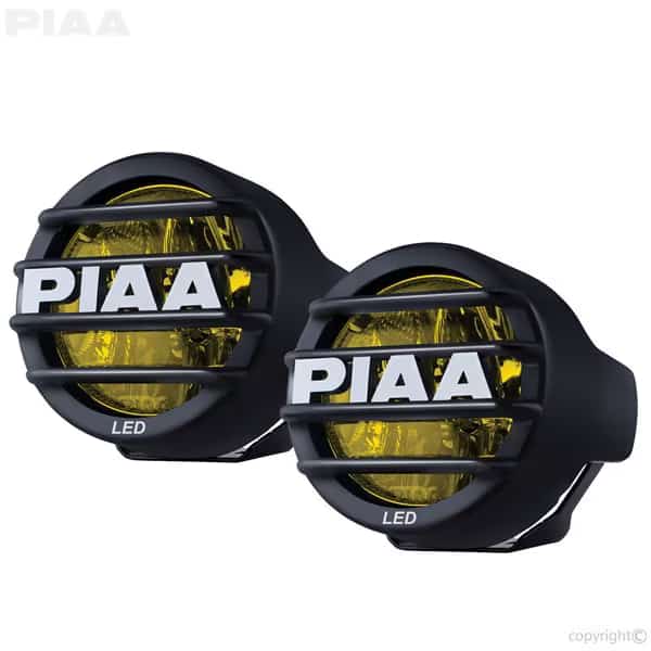FOG LIGHTS 312 Inch Round 9 Watt Fog Beam LED Clear Bulb Yellow Lens Black Housing