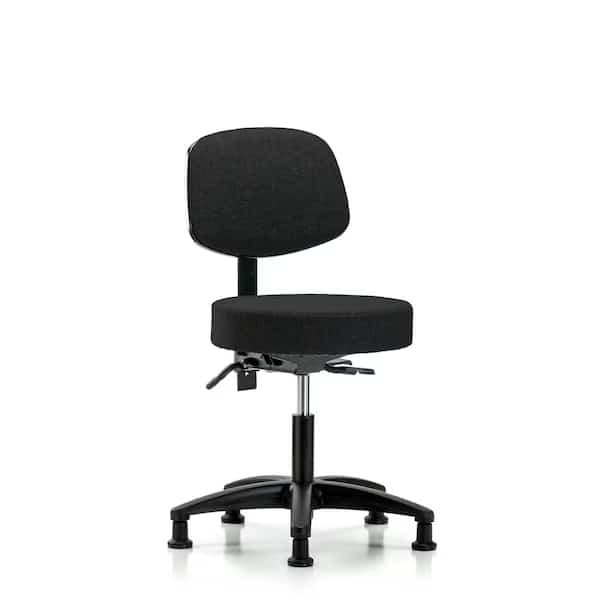 Desk Stool, Fabric, Bk, Tilt Glides, Blk, Blue Ridge Ergonomics, Mfr#: BR-FDHST-RG-T1-RG-F42