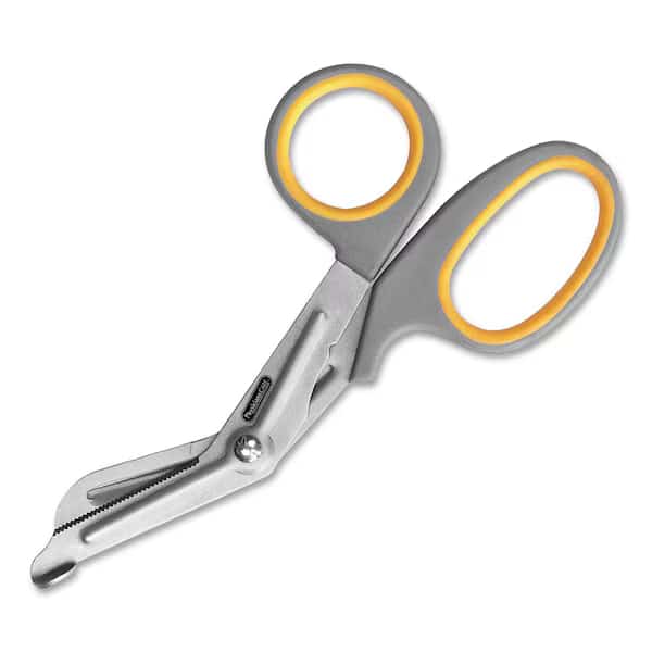 Scissors, 7 In. L, Silver, Rounded, Titanium