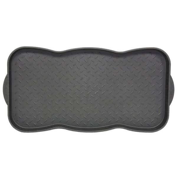Boot Tray, Plastic, Black, 30 in L, 15 in W
