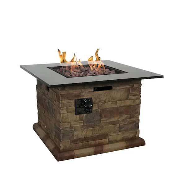 Morgan Hill Fire Table, 3412 in W, Square Table, Seasonal Trends, Mfr#: 52075