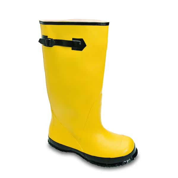 Overboots, Rubber, Fabric, Cross Rib pattern Sole, Yellow, 16