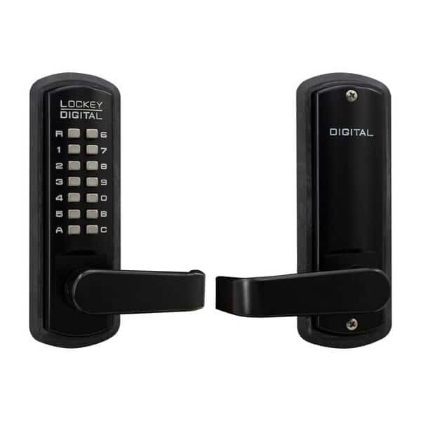 Lockey Mechanical Keyless Lever Lock with Passage Function and Single Combination Jet Black Finish