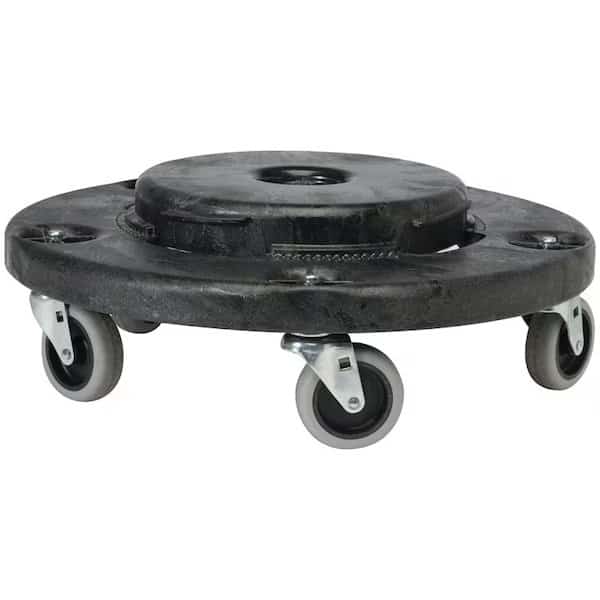 Trash Can Dolly, 350 lb, Plastic, Black