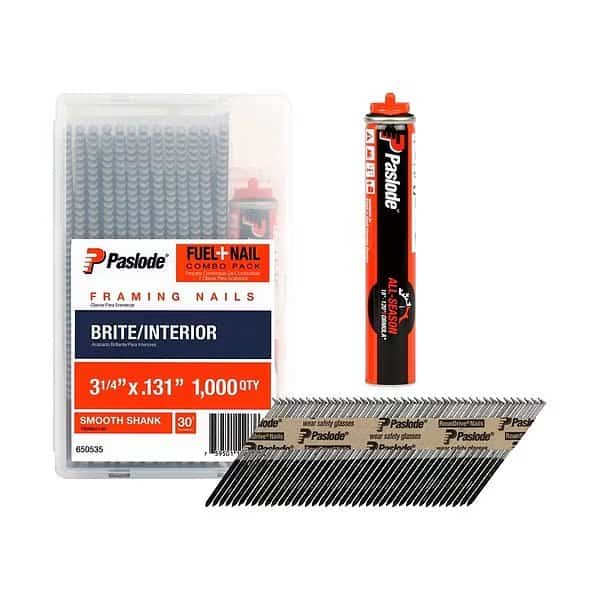 Collated Framing Nail, 3-1/4 in L, Not Applicable, Brite, Offset Round Head, 30 Degrees, 1000 PK