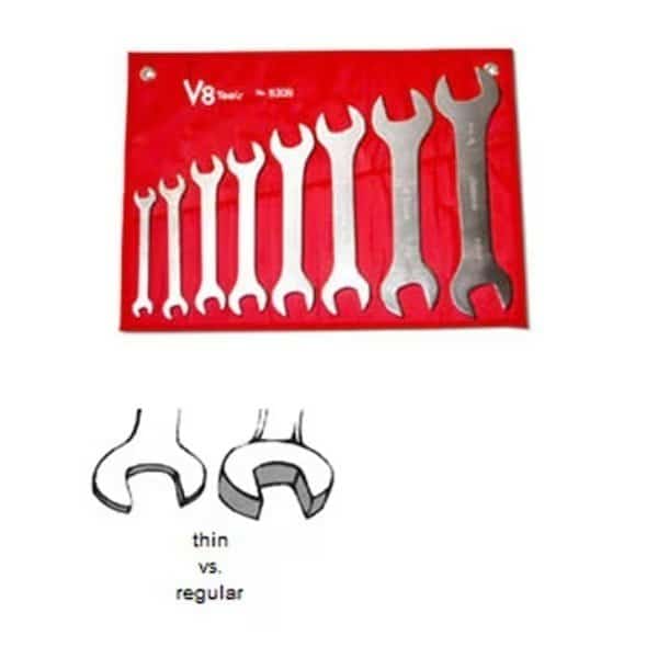 Super Thin Wrench Set Sae, 8Pc, V-8 TOOLS, Mfr# V8T8308