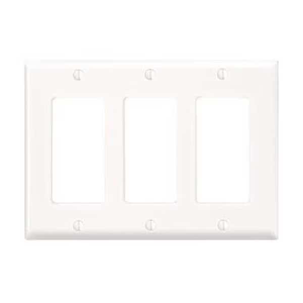 Faceplate, Number of Gangs: 3 Thermoset, White
