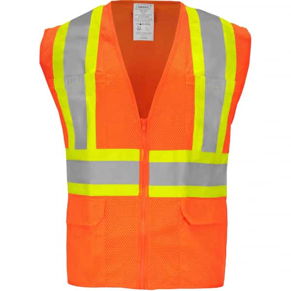 Two-Tone Hi-Vis Safety Vest 5XL Class 2 H Back, , Zipper 6 Pockets