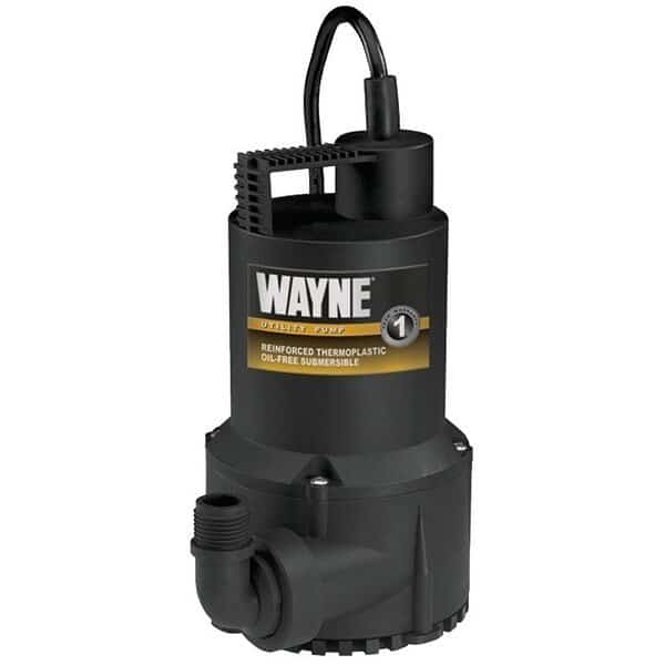 WAYNE RUP160 Portable, Submersible Utility Pump, 120 V, 2.5 A, 1-1/4 in Outlet, 3100 gph