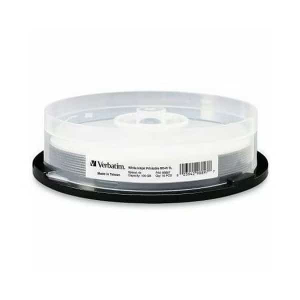 Verbatim Bdxl 100Gb 4X White Inkjet Hub Printable-10Pk Spindle
