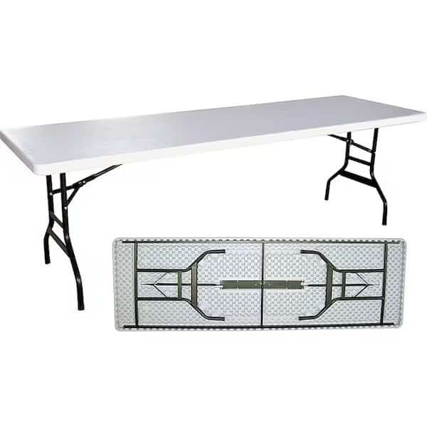 Banquet Table, 8 ft OAW, 30 in OAD, 2914 in OAH, Steel Frame, Polyethylene Tabletop