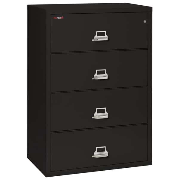 31-15/16" W 4 Drawer Fire-Resistant Lateral File Cabinet, Black, Letter/Legal