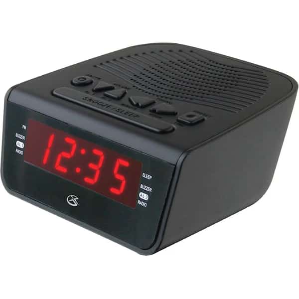 GPX 5.12 in. Black AM/FM Clock Radio Digital Plug-In