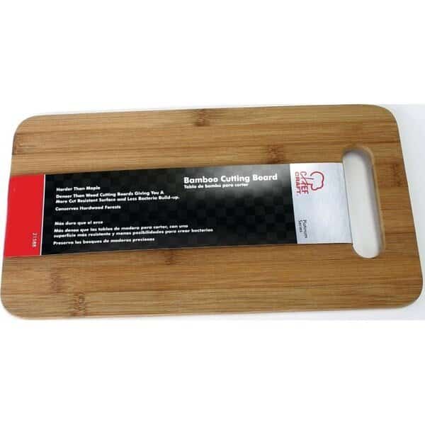 Cutting Board, 14 in L, 712 in W, Bamboo, Brown