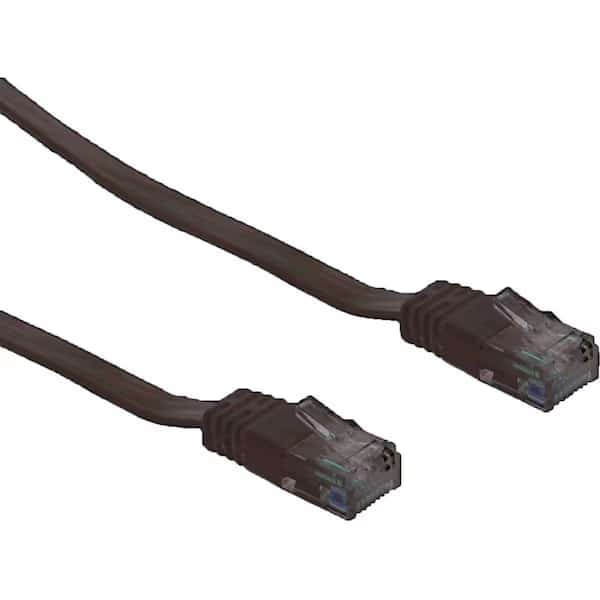 CableWholesale 10X8-62210 Cat6 Black Flat Ethernet Patch Cable  32 AWG  10 foot