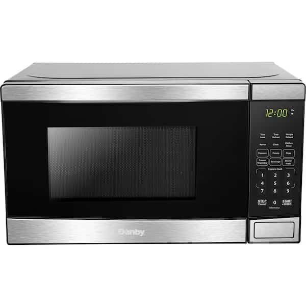 Danby Countertop Microwave, 700 Watts, 0.7 Cu.Ft. Capacity, Black & Silver