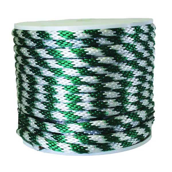 Koch Industries 5/8 in. D X 140 ft. L Green/White Solid Braided Poly Derby Rope