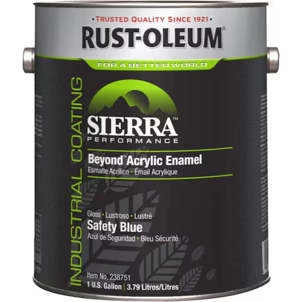 Interior/Exterior Paint, Glossy, Water Base, Safety Blue, 1 gal