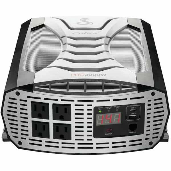 Power Inverter, 6,000 W Peak, 3,000 W Continuous, 4 Outlets