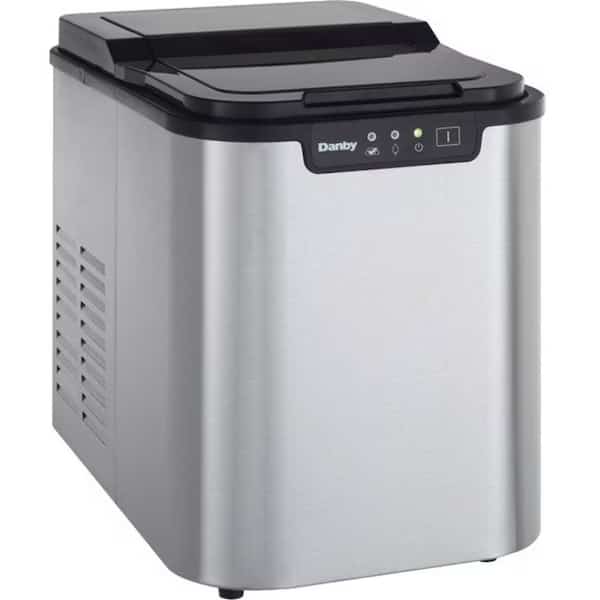 Danby Countertop Ice Maker, Portable, Makes 25 lb. Per Day, Black & Silver