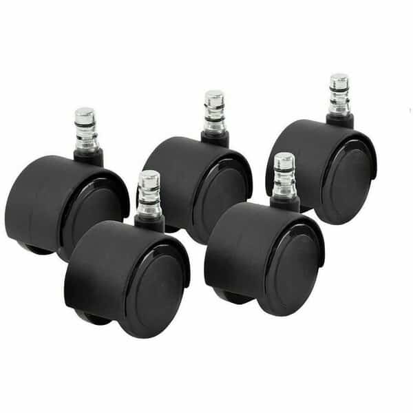 Master Mfg Co Noiseless Duet Chair Mat Casters, Black, 5PK