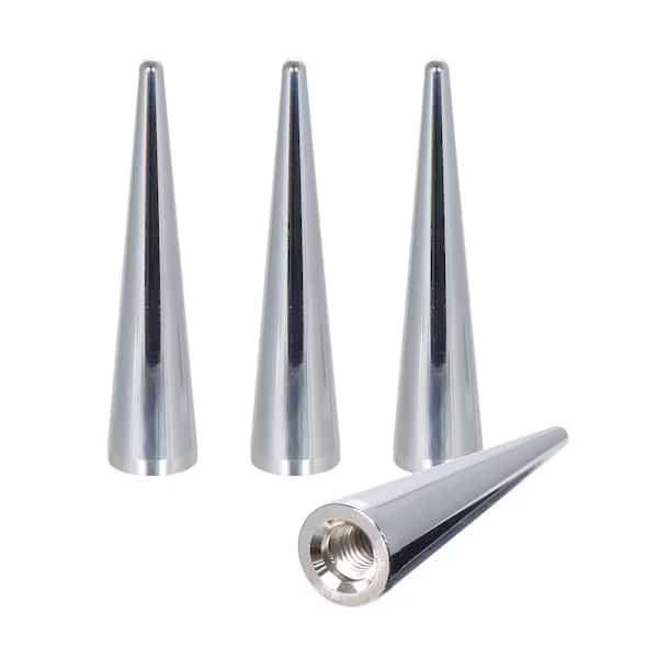 LUG NUTS Chrome Plated Billet Aluminum 73 Millimeter Length Spike Style Set Of 4