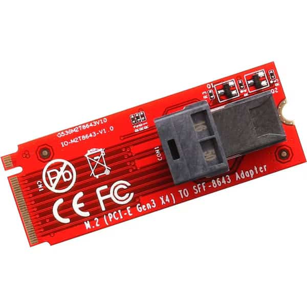 M.2 M-Key NVMe Adapter Model, Red