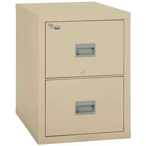 17-3/4" W 2 Drawer File Cabinet, Parchment, Letter