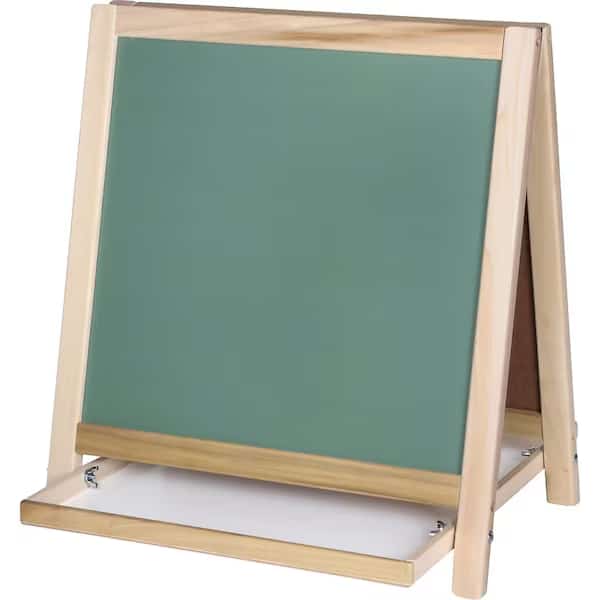 Magnetic Table Top Easel, Chalkboard/Whiteboard, 18.5in x 18in