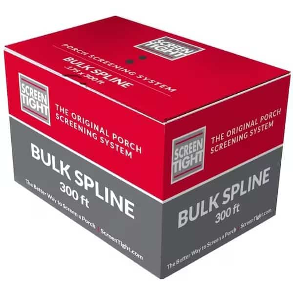 SCREEN TIGHT SPLINE300 Screen Retainer Spline, 300 ft L, Vinyl, Black