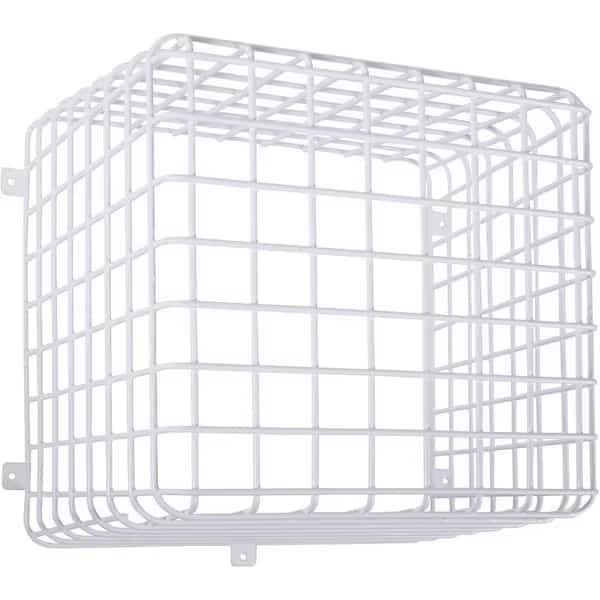White Surface Mount Wire Cage, 12" H x 12" D