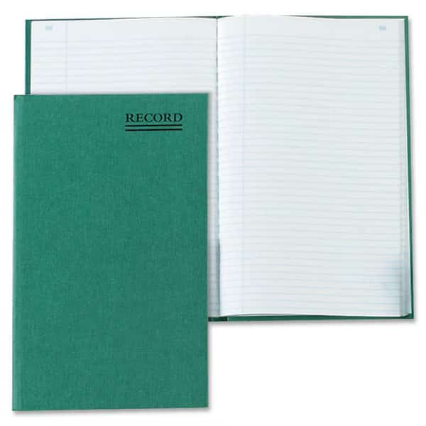 Rediform  Record Book, Record Ruled, 6-1/4" x 9-5/8", Emerald Cover, 200 Pages/Pad