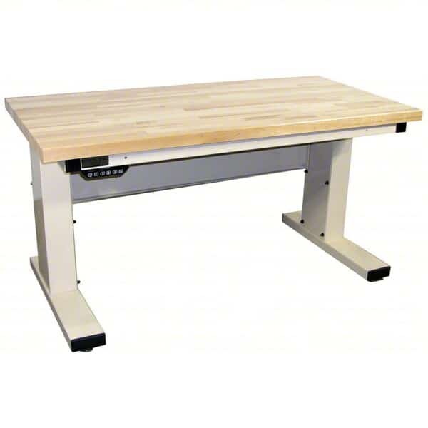 Workstation, Adjust, Solid Maple, Lt Beige