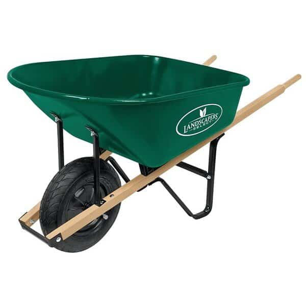 Wheelbarrow, 6 cuft Volume, Steel, 1Wheel, 16 in Wheel