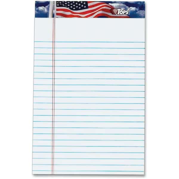 American Pride Writing Pads, White, 5 x 8, 50 Sheets/Pad, 12 Pads/Pack