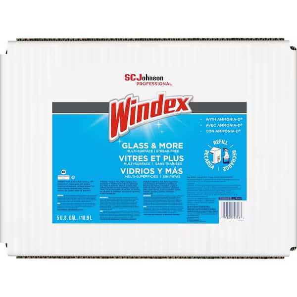Liquid Glass and Surface Cleaner, 5 gal, Blue, Unscented, Bag