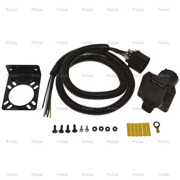 Trailer End 7 Way RV OEM Replacement Socket Includes Mounting Bracket Interlocking Connector