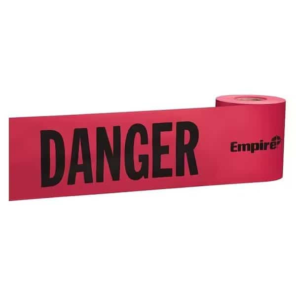 Barricade Tape, 200 ft L, 3 in W, Plastic Backing, Red
