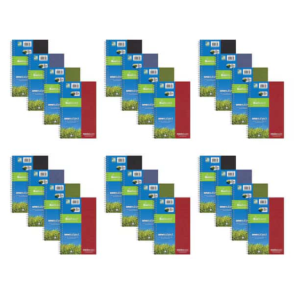 Case of Environotes Recycled Wirebound Notebooks, 9.5"x6", 70 sht, College Ruled, Assorted Covers, PK24